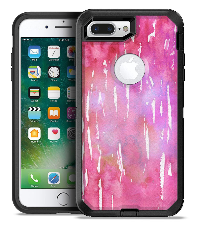 Splattered Pink 3 Absorbed Watercolor Texture - iPhone 7 or 7 Plus Commuter Case Skin Kit
