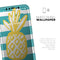 Striped Mint and Gold Pineapple - Skin-Kit compatible with the Apple iPhone 12, 12 Pro Max, 12 Mini, 11 Pro or 11 Pro Max (All iPhones Available)