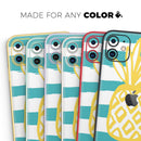 Striped Mint and Gold Pineapple - Skin-Kit compatible with the Apple iPhone 12, 12 Pro Max, 12 Mini, 11 Pro or 11 Pro Max (All iPhones Available)