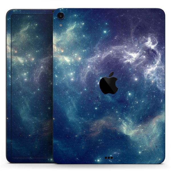 Subtle Blue and Green Nebula - Full Body Skin Decal for the Apple iPad Pro 12.9", 11", 10.5", 9.7", Air or Mini (All Models Available)