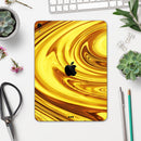 Swirling Liquid Gold  - Full Body Skin Decal for the Apple iPad Pro 12.9", 11", 10.5", 9.7", Air or Mini (All Models Available)
