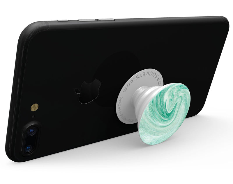 Swirling Mint Acrylic Marble - Skin Kit for PopSockets and other Smartphone Extendable Grips & Stands