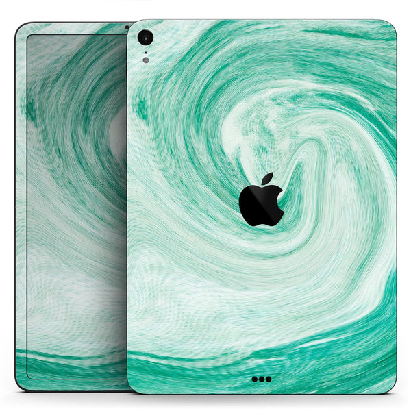 Swirling Mint Acrylic Marble - Full Body Skin Decal for the Apple iPad Pro 12.9", 11", 10.5", 9.7", Air or Mini (All Models Available)