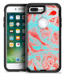 Swirling Pink and Mint Acrylic Marble - iPhone 7 or 7 Plus Commuter Case Skin Kit