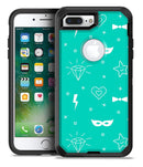 Teal Doodles with Lightning - iPhone 7 or 7 Plus Commuter Case Skin Kit