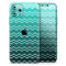 Teal Gradient Layered Chevron - Skin-Kit compatible with the Apple iPhone 12, 12 Pro Max, 12 Mini, 11 Pro or 11 Pro Max (All iPhones Available)