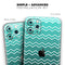 Teal Gradient Layered Chevron - Skin-Kit compatible with the Apple iPhone 12, 12 Pro Max, 12 Mini, 11 Pro or 11 Pro Max (All iPhones Available)