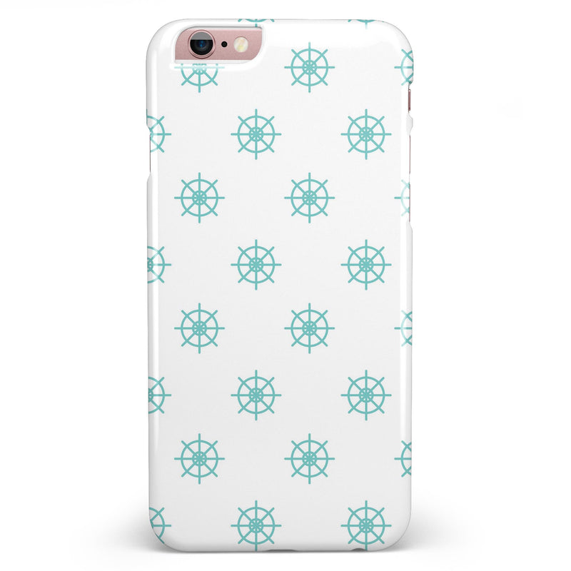 Teal Micro Ship Wheels iPhone 6/6s or 6/6s Plus INK-Fuzed Case