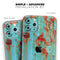 Teal Painted Rustic Metal - Skin-Kit compatible with the Apple iPhone 12, 12 Pro Max, 12 Mini, 11 Pro or 11 Pro Max (All iPhones Available)