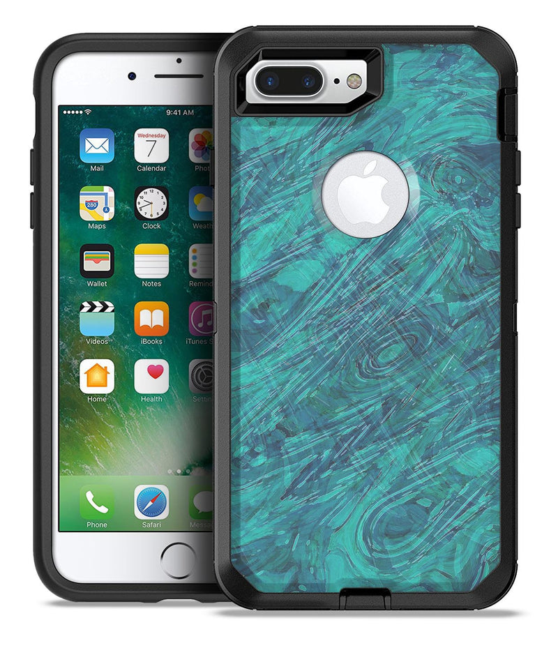 Teal Slate Marble Surface V48 - iPhone 7 or 7 Plus Commuter Case Skin Kit