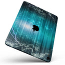 Teal Twilight Zone with Strikes of Lightening - Full Body Skin Decal for the Apple iPad Pro 12.9", 11", 10.5", 9.7", Air or Mini (All Models Available)