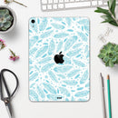 Teal Zendoodle Feathers - Full Body Skin Decal for the Apple iPad Pro 12.9", 11", 10.5", 9.7", Air or Mini (All Models Available)