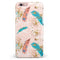 Teal and Croal Feathers Over Gold Strokes iPhone 6/6s or 6/6s Plus INK-Fuzed Case