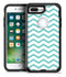 Teal and White Jagged Chevron - iPhone 7 or 7 Plus Commuter Case Skin Kit