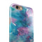 Teal to Pink 434 Absorbed Watercolor Texture iPhone 6/6s or 6/6s Plus 2-Piece Hybrid INK-Fuzed Case