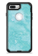 Teeny Tiny White Polka Dots on Aqua Watercolor - iPhone 7 or 7 Plus Commuter Case Skin Kit