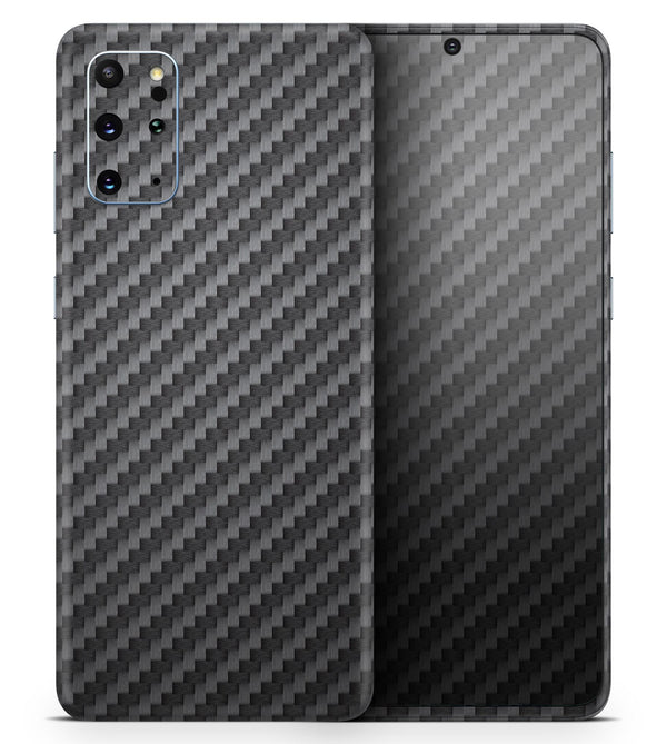 Textured Black Carbon Fiber - Full Body Skin Decal Wrap Kit for Samsung Galaxy Phones