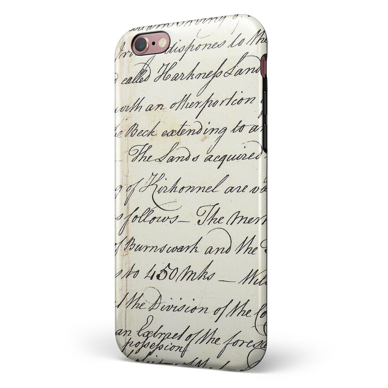 The 18th Century Script Pattern iPhone 6/6s or 6/6s Plus 2-Piece Hybrid INK-Fuzed Case