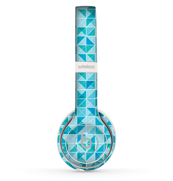 The Abstarct Blue Triangular Cubes  Skin Set for the Beats by Dre Solo 2 Wireless Headphones