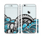The Abstract Black & Blue Paisley Waves Sectioned Skin Series for the Apple iPhone 6/6s