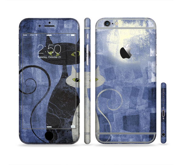 The Abstract Black & White Cats Sectioned Skin Series for the Apple iPhone 6/6s Plus