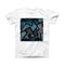 The Abstract Black and Blue Overlap ink-Fuzed Front Spot Graphic Unisex Soft-Fitted Tee Shirt
