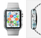 The Abstract Blue & Black Seamless Flowers Full-Body Skin Set for the Apple Watch