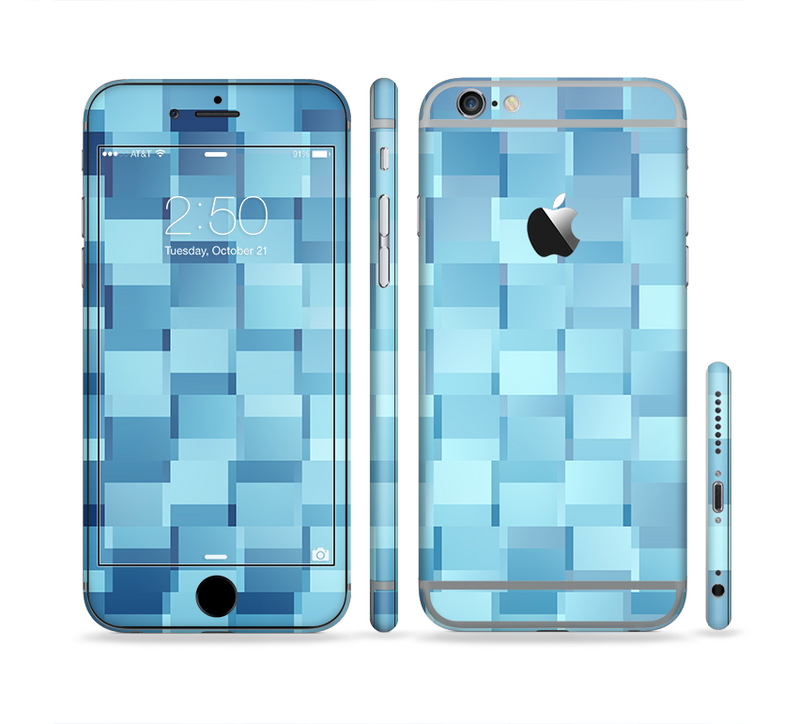 The Abstract Blue Cubed Sectioned Skin Series for the Apple iPhone 6/6s