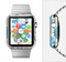 The Abstract Blue Floral Pattern V4 Full-Body Skin Set for the Apple Watch