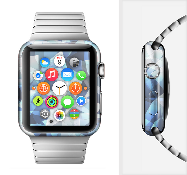 The Abstract Blue Overlay Shapes Full-Body Skin Set for the Apple Watch