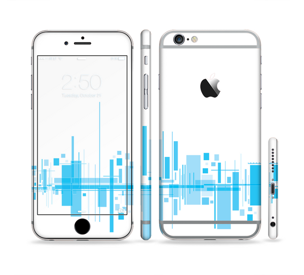 The Abstract Blue Skyline View Sectioned Skin Series for the Apple iPhone 6/6s Plus