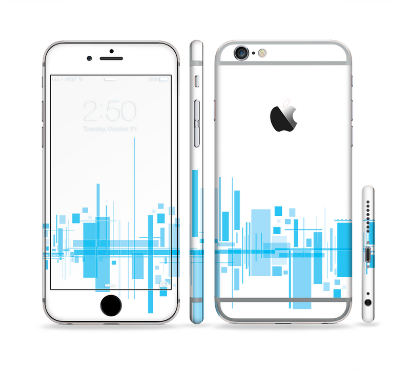 The Abstract Blue Skyline View Sectioned Skin Series for the Apple iPhone 6/6s
