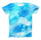 The Abstract Blue Stroked Watercolour ink-Fuzed Unisex All Over Full-Printed Fitted Tee Shirt
