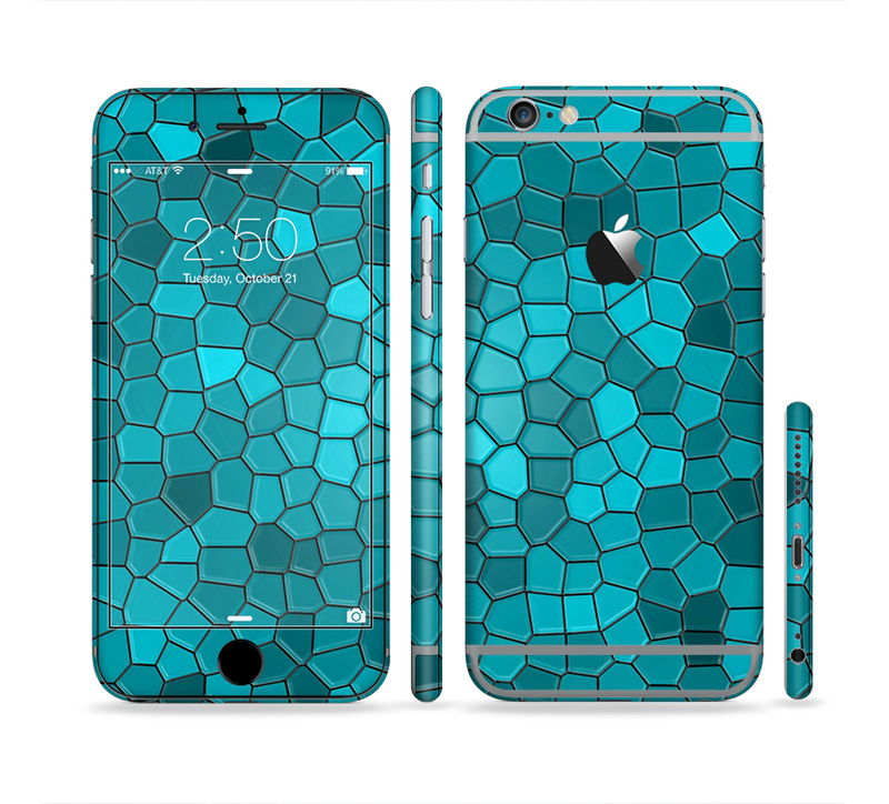 The Abstract Blue Tiled Sectioned Skin Series for the Apple iPhone 6/6s Plus