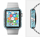 The Abstract Blue Vector Seamless Cloud Pattern Full-Body Skin Set for the Apple Watch