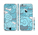 The Abstract Blue Vector Seamless Cloud Pattern Sectioned Skin Series for the Apple iPhone 6/6s Plus