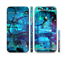 The Abstract Blue Vibrant Colored Art Sectioned Skin Series for the Apple iPhone 6/6s Plus