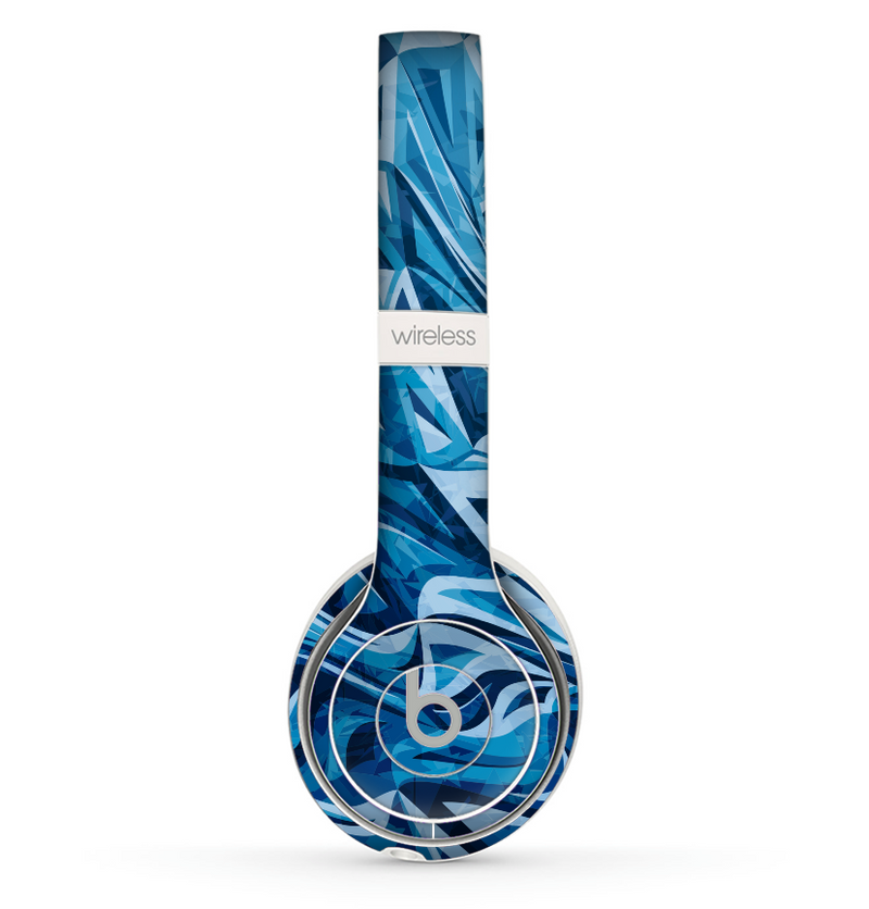 The Abstract Blue Water Pattern Skin Set for the Beats by Dre Solo 2 Wireless Headphones