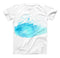 The Abstract Blue Watercolor Seagull Swarm ink-Fuzed Unisex All Over Full-Printed Fitted Tee Shirt