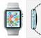 The Abstract Blue & White Waves Full-Body Skin Set for the Apple Watch