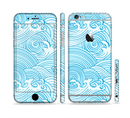 The Abstract Blue & White Waves Sectioned Skin Series for the Apple iPhone 6/6s