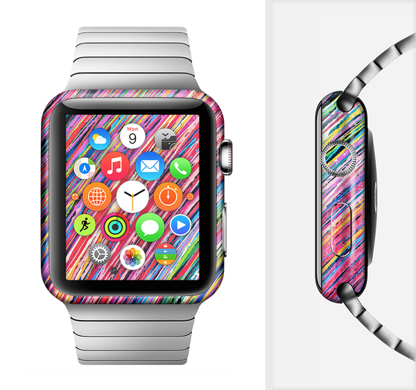 The Abstract Color Strokes Full-Body Skin Set for the Apple Watch