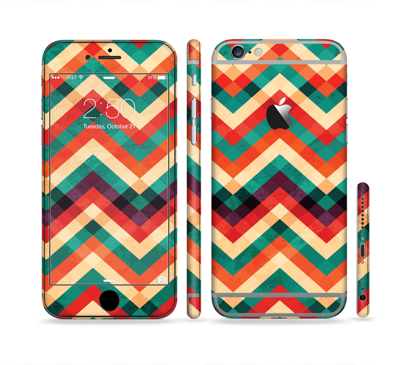 The Abstract Colorful Chevron Sectioned Skin Series for the Apple iPhone 6/6s Plus