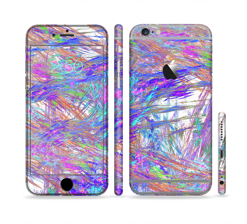 The Abstract Colorful Oil Paint Splatter Strokes Sectioned Skin Series for the Apple iPhone 6/6s Plus