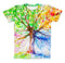 The Abstract Colorful WaterColor Vivid Tree V3 ink-Fuzed Unisex All Over Full-Printed Fitted Tee Shirt