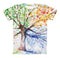 The Abstract Colorful WaterColor Vivid Tree ink-Fuzed Unisex All Over Full-Printed Fitted Tee Shirt