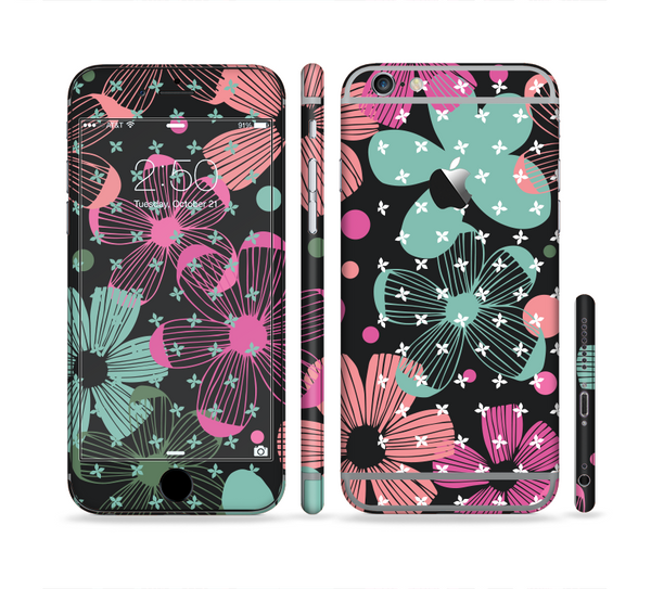 The Abstract Flower Arrangement Sectioned Skin Series for the Apple iPhone 6/6s Plus