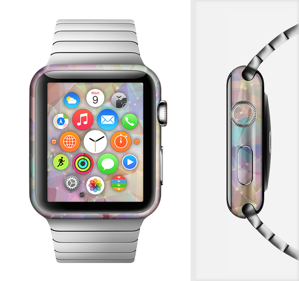 The Abstract Geometric Subtle Colored Connect Blocks Full-Body Skin Set for the Apple Watch