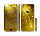 The Abstract Gold Fantasy Swoop Sectioned Skin Series for the Apple iPhone 6/6s Plus