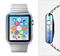 The Abstract Light Blue Scattered Snowflakes Full-Body Skin Set for the Apple Watch